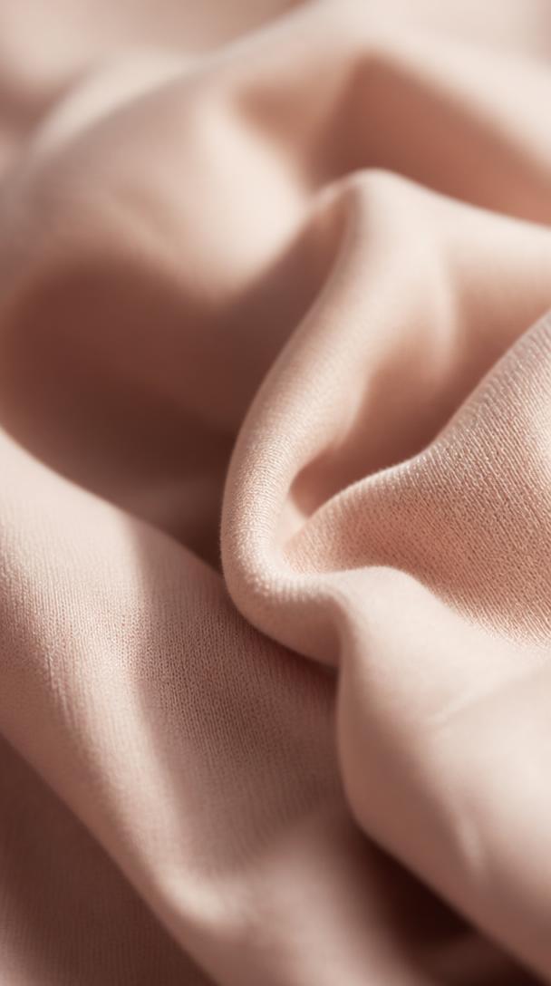 Vertical close-up of soft blush fabric folds for a short-form social video frame